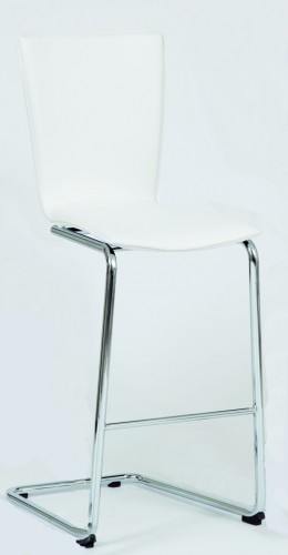 Josef Hoffmann Tischfabrik Design Schwingthekenstuhl Tom Freischwinger Barstuhl aus Kunstleder Wei&szlig;