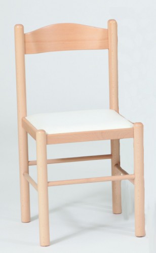 Josef Hoffmann Tischfabrik Design Stuhl Pisa Esszimmerstuhl K&uuml;chenstuhl aus Buche Natur und Sitz aus Kunstleder Wei&szlig;