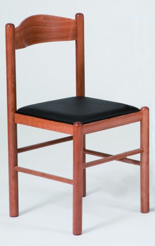 Josef Hoffmann Tischfabrik Design Stuhl Pisa Esszimmerstuhl K&uuml;chenstuhl aus Buche Walnuss und Sitz aus Kunstleder Schwarz