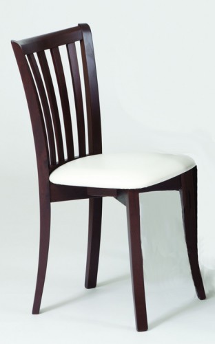 Josef Hoffmann Tischfabrik Design Stuhl Natalie Esszimmerstuhl K&uuml;chenstuhl aus Buche kaffeefarbig mit Sitz aus Kunstleder Wei&szlig;