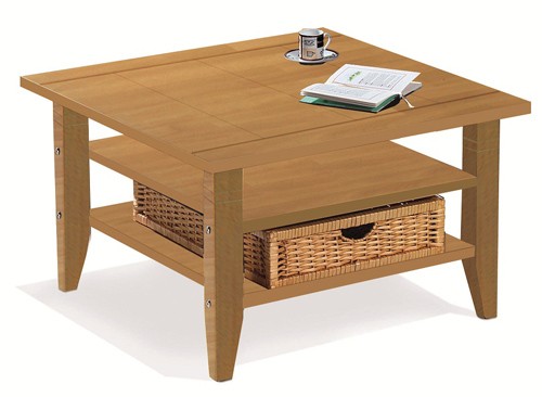Ilert Design Couchtisch Dublin 02 quadratischer Wohnzimmertisch 80 x 80 cm, Holztisch aus Buche