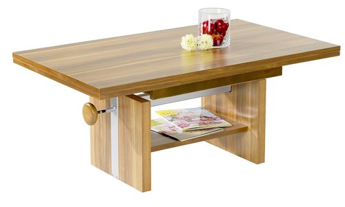 Ilert Design Couchtisch Gunnar 03 Wohnzimmertisch 110-180 x 65 cm, Ausziehtisch h&ouml;henverstellbar Kernbuche