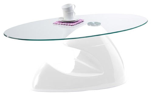 Ilert Design Couchtisch Ruben 08 Wohnzimmertisch 110 x 60 cm, Glas-Beistelltisch aus Glasfaser Wei&szlig;