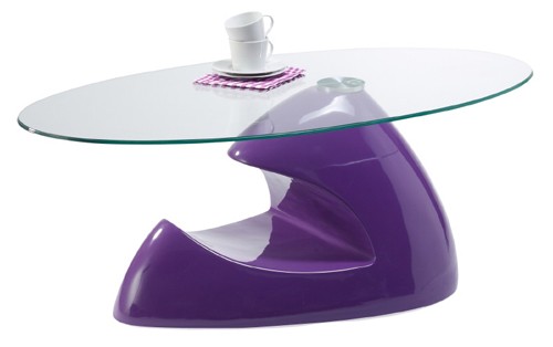 Ilert Design Couchtisch Ruben 22 Wohnzimmertisch 110 x 60 cm, Glas-Beistelltisch aus Glasfaser Brombeer