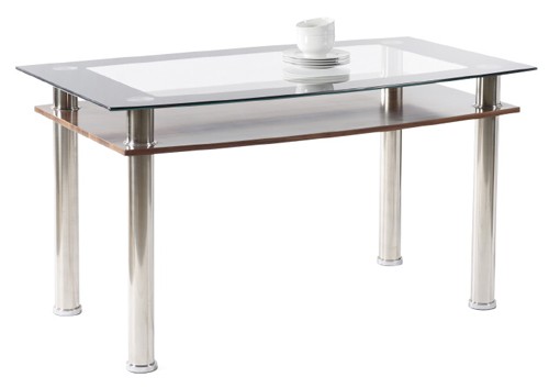 Ilert Design Esstisch Lordi 05  Tisch 140 x 80 cm Esszimmertisch Glas Schwarz Nussbaum