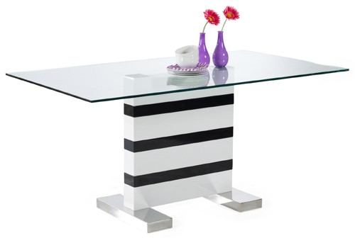 Ilert Design Esstisch Ronja 15 Tisch 160 x 90 cm Esszimmertisch Glastisch Schwarz-Wei&szlig; Hochglanz