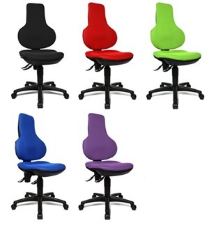 Topstar Ergo Point PK Design B&uuml;rostuhl Stoff Drehstuhl mit taillierter R&uuml;ckenlehne Rot