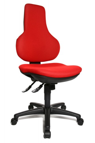 Topstar Ergo Point SY Design B&uuml;rostuhl Stoff Drehstuhl mit Synchronmechanik Rot