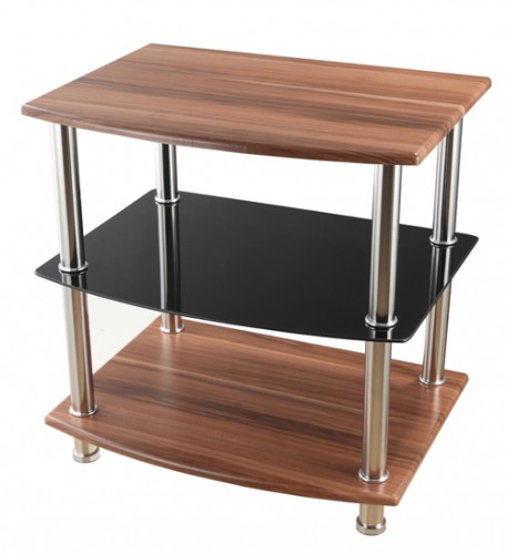 Home Products Design Fernsehtisch Benito 95 x 45 cm Lowboard TV Regal aus Glas Schwarz und Holz