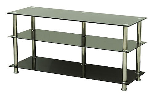 Home Products Design Glas Fernsehtisch Bosco 115 x 40 cm Lowboard TV Regal aus Sicherheitsglas Schwarz