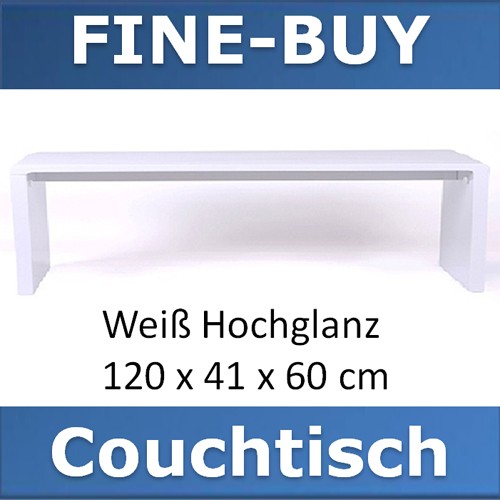 Home Products Design Couchtisch Mellau Wohnzimmertisch 120 x 60 cm Tisch Wei&szlig; Hochglanz