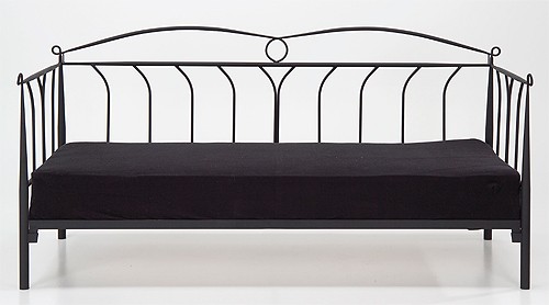 Actona Design Einzelbett 90 x 200 cm Metallbett Bett Gestell Schwarz lackiert