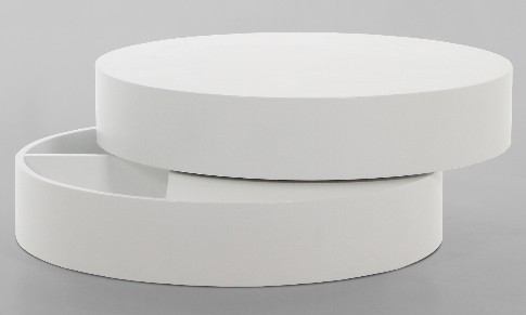 Actona Design Couchtisch &Oslash; 80 cm runder Wohnzimmertisch Wei&szlig; Matt lackiert