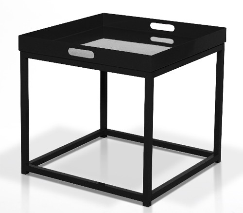 Actona Design Beistelltisch 45 x 45 cm kleiner Couchtisch aus Metall Schwarz lackiert