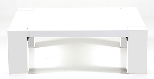 Actona Design Couchtisch 140 x 80 cm gro&szlig;er Wohnzimmertisch Wei&szlig; Hochglanz