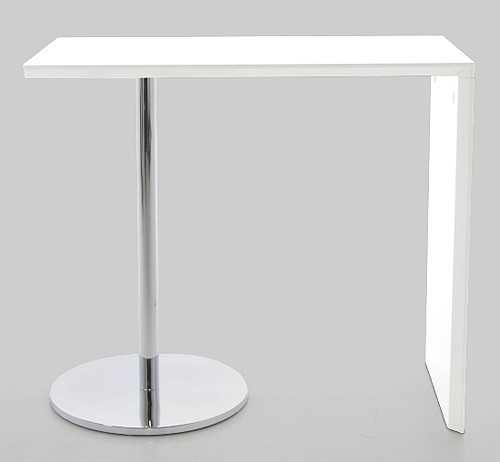 Actona Design Bartisch 120 x 60 cm Stehtisch Bistrotisch H: 105 cm Wei&szlig; Hochglanz