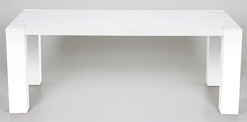 Actona Design Esstisch 180 x 90 cm gro&szlig;er Esszimmertisch K&uuml;chentisch Wei&szlig; Hochglanz