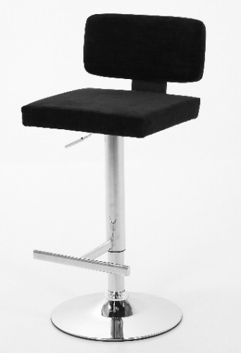 Actona Design Barhocker Leder Barstuhl, Hocker mit Lehne Lederlook Schwarz