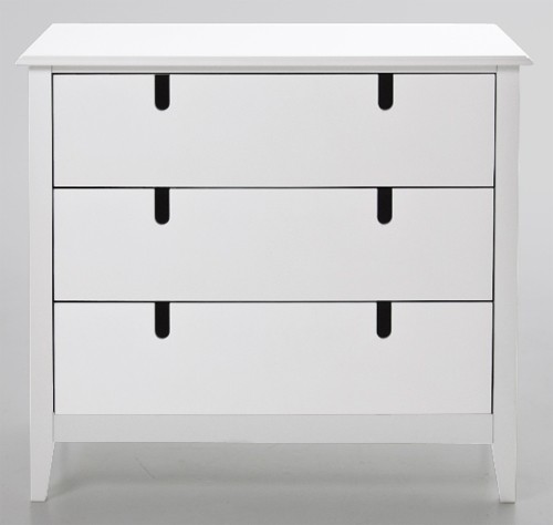 Actona Design Kommode 85 x 45 cm Sideboard Anrichte mit 3 Schubladen Wei&szlig;