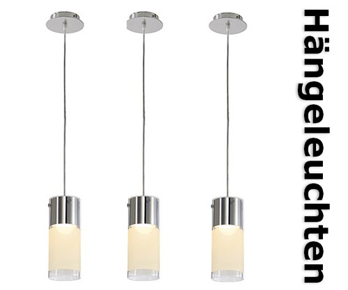 SLV COMMO PD-1 3er Set Design H&auml;ngeleuchte rund aus Glas & Stahl, &Oslash;10cm, 230V