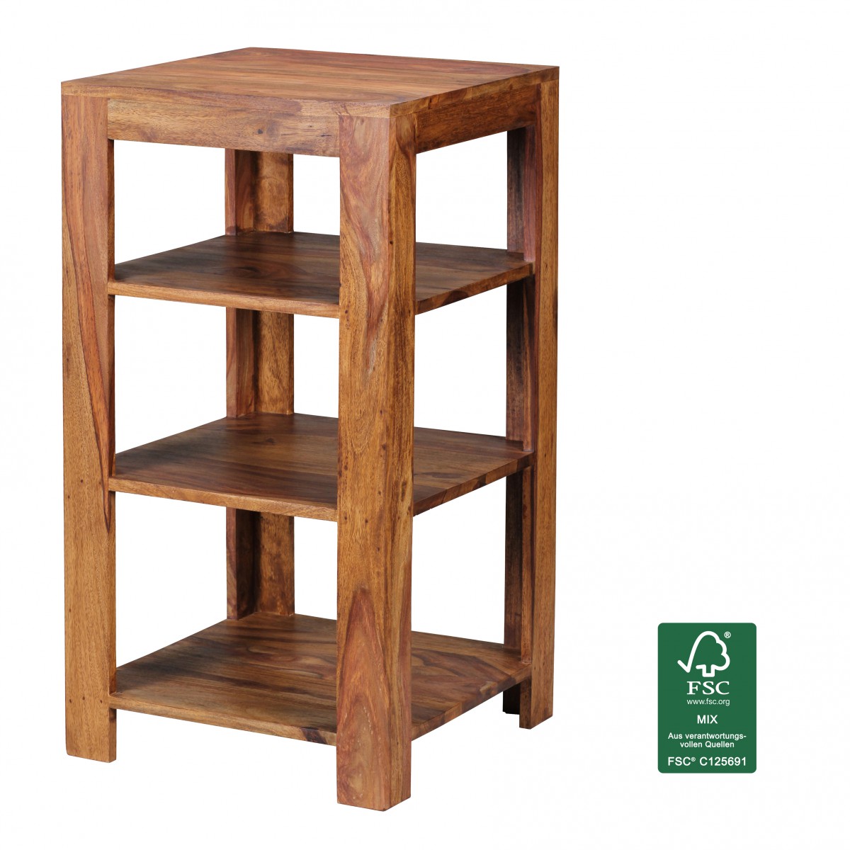 Finebuy standregal massiv holz sheesham 60 cm wohnzimmer regal mit ...