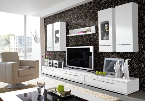 Design : wohnzimmer wandschrank weià hochglanz ~ inspirierende ...