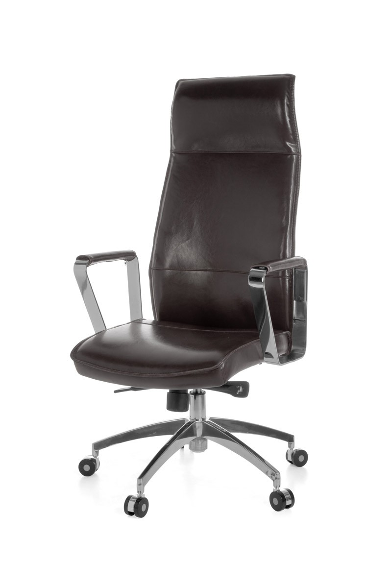 AMSTYLE XXL executive office chair Verona real leather Brown desk 150