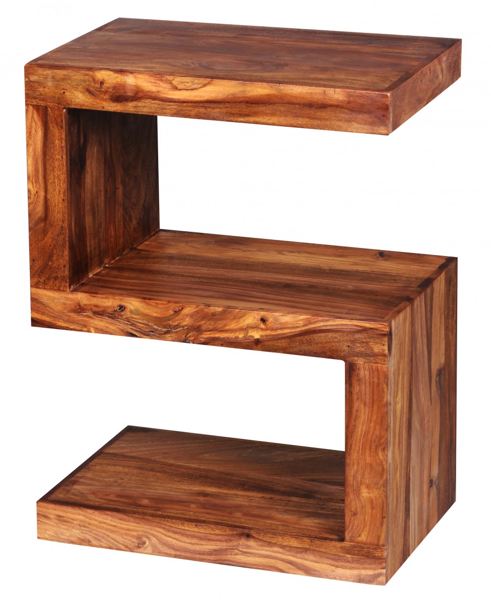 Wohnling beistelltisch massivholz sheesham "s" cube 60cm hoch ... Arbeitstisch mit regalaufsatz massivholz