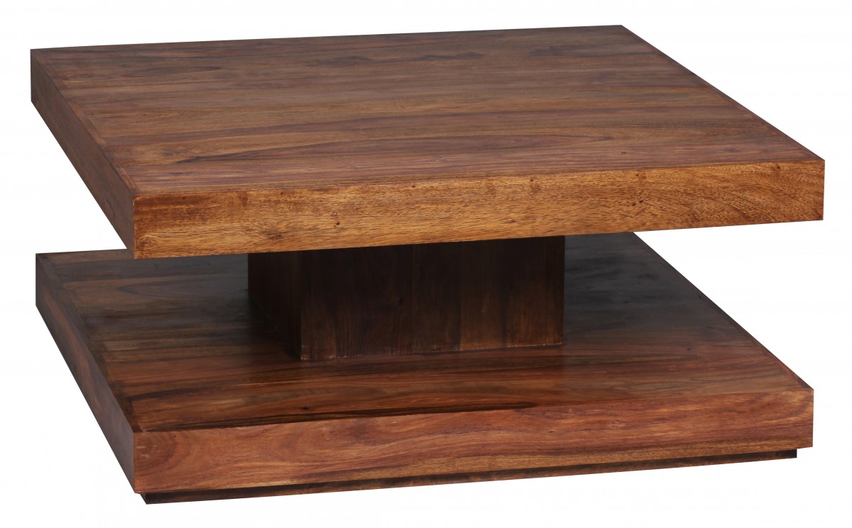 Wohnling couchtisch massiv holz sheesham 90 cm breit design ...