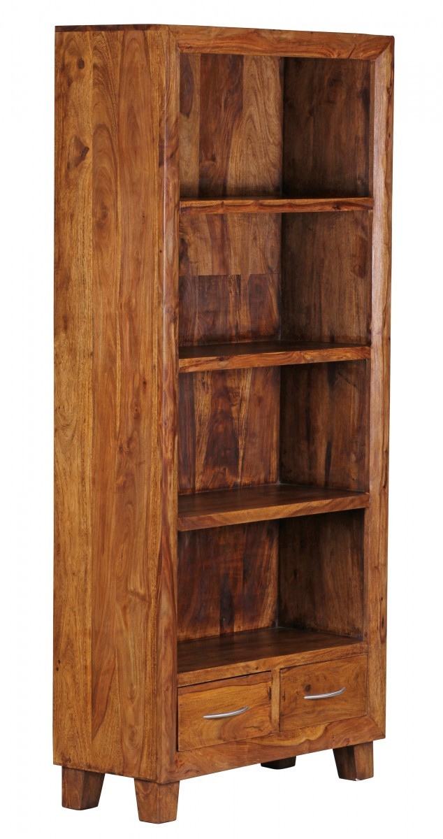 Finebuy bücherregal massiv holz sheesham 80 x 180 cm wohnzimmer ... Wohnzimmer regale design