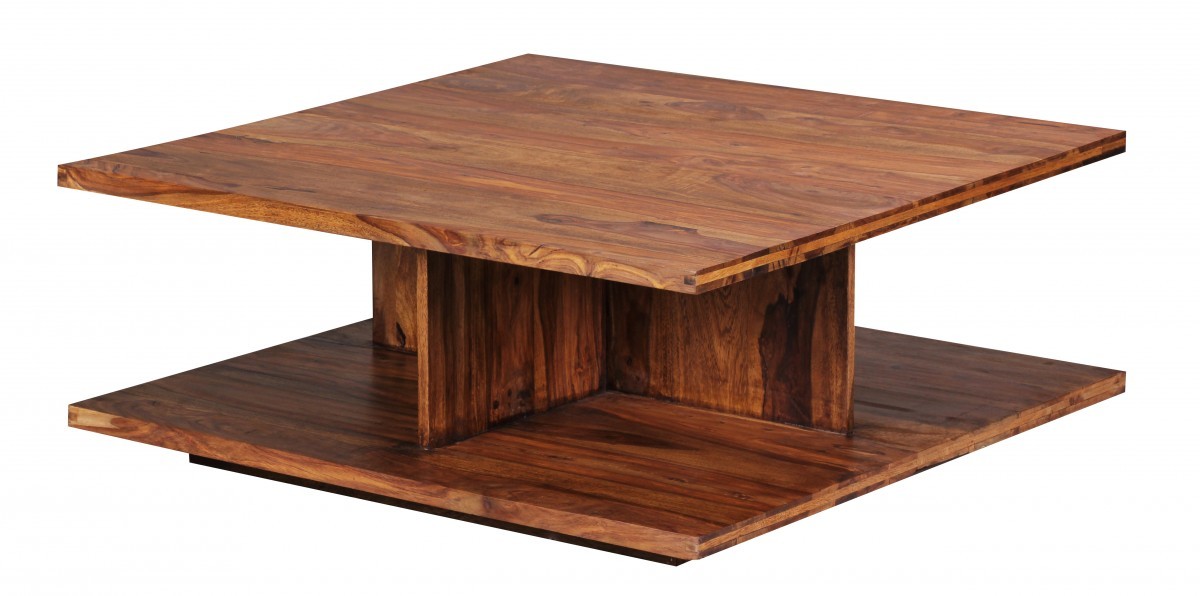 FineBuy Couchtisch Massiv-Holz Sheesham 88 cm breit Design ...